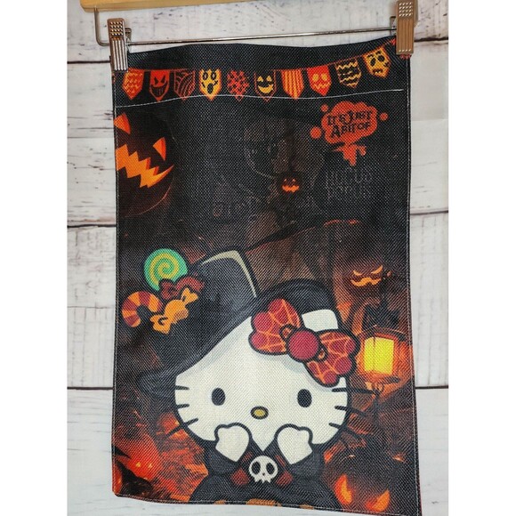 Hello Kitty Halloween Garden Flag A Bit of Hocus Pocus - Picture 1 of 3